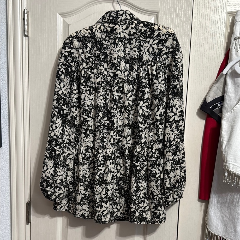 Entro Esther Floral‎ Long Sleeve Blouse Boho Cottagecore Romantic - Picture 3 of 6